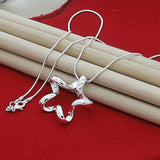 925 Silver Star Snake Chain Necklace 16-30 Inch