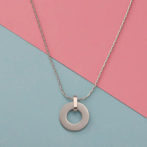 2pcs Stainless Steel Round Blank Pendant Necklaces for Women Jewelry