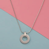 2pcs Stainless Steel Round Blank Pendant Necklaces for Women Jewelry