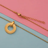 2pcs Stainless Steel Round Blank Pendant Necklaces for Women Jewelry