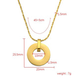 2pcs Stainless Steel Round Blank Pendant Necklaces for Women Jewelry