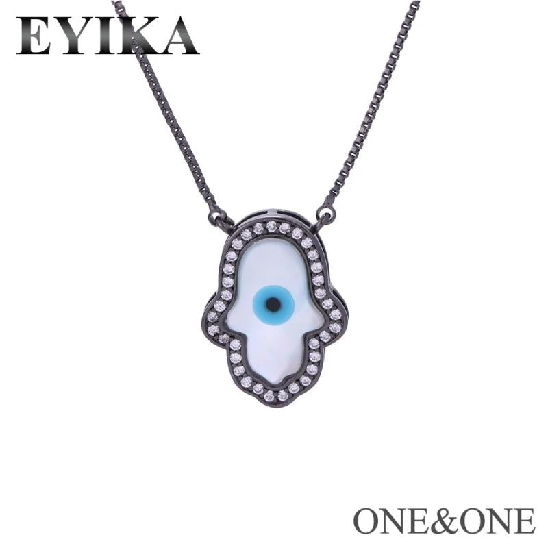 Shell beads pendant necklace hamsa eyes Pendant