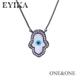 Shell beads pendant necklace hamsa eyes Pendant