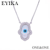 Shell beads pendant necklace hamsa eyes Pendant