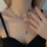 Stainless Steel Bead Necklace Light Clavicle Chain