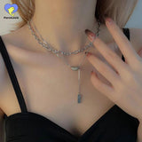 Stainless Steel Bead Necklace Light Clavicle Chain