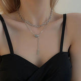 Stainless Steel Bead Necklace Light Clavicle Chain
