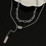 Stainless Steel Bead Necklace Light Clavicle Chain