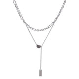 Stainless Steel Bead Necklace Light Clavicle Chain