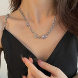 Pink Crystal Square Necklace for Women