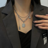 FORTUNE Chinese Character Double Layers Necklace