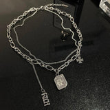 FORTUNE Chinese Character Double Layers Necklace