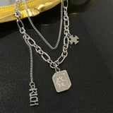 FORTUNE Chinese Character Double Layers Necklace