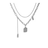 FORTUNE Chinese Character Double Layers Necklace