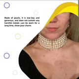 Vintage Pearl Necklace Short Choker Pendant Bridal Jewelry