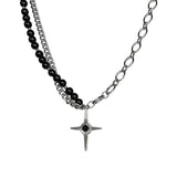 Beans Cross Star Stainless Steel Necklace Clavicle Sweater Chain