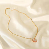Heart Pendant Choker Necklace Women Solid Jewelry
