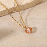 Heart Pendant Choker Necklace Women Solid Jewelry