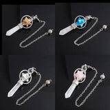 Merkaba Dowsing Pendant Quartz Natural Stone Pendulum Wicca Chakra Chain