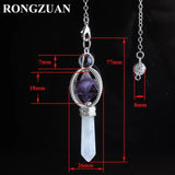 Merkaba Dowsing Pendant Quartz Natural Stone Pendulum Wicca Chakra Chain