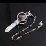 Merkaba Dowsing Pendant Quartz Natural Stone Pendulum Wicca Chakra Chain