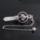 Merkaba Dowsing Pendant Quartz Natural Stone Pendulum Wicca Chakra Chain