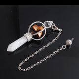 Merkaba Dowsing Pendant Quartz Natural Stone Pendulum Wicca Chakra Chain