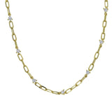 European Women Jewelry CZ Station Choker Necklace