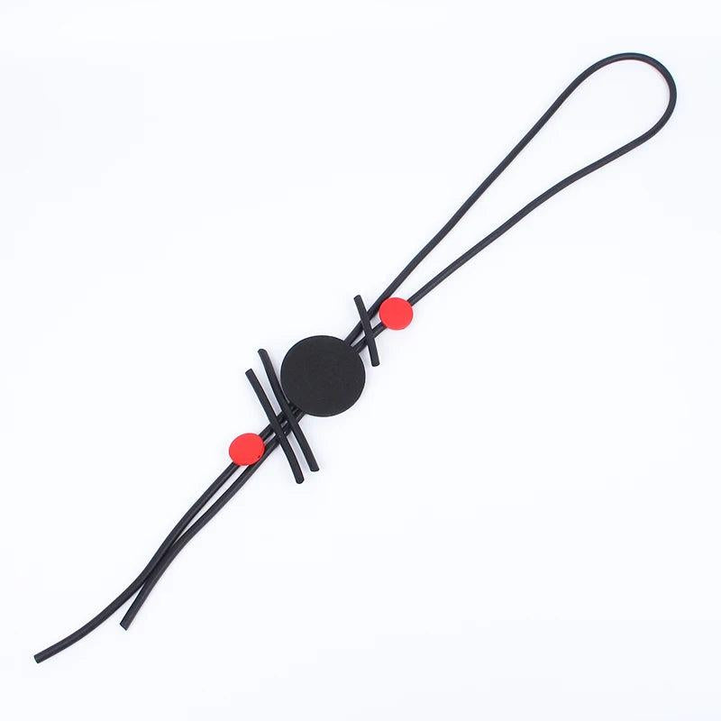 Geometric Red Round Wooden Beads Jewelry Women Ethnic Rubber Necklace