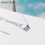 Tibetan Silver Mini Camera Pendant Set Chain Short Clavicle Chain
