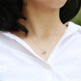 Tibetan Silver Mini Camera Pendant Set Chain Short Clavicle Chain