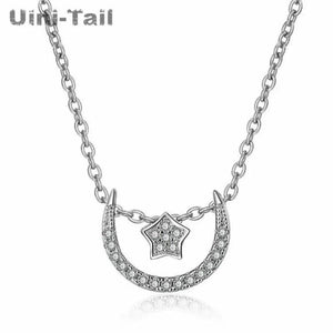Uini-Tail Hot 925 Tibetan Silver Moon Star Necklace