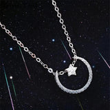 Uini-Tail Hot 925 Tibetan Silver Moon Star Necklace