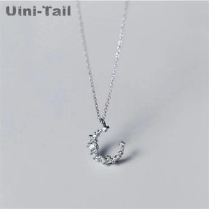 Uini-Tail 925 Tibetan Silver Moon Necklace