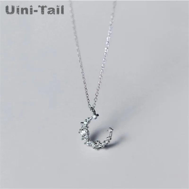 Uini-Tail 925 Tibetan Silver Moon Necklace
