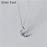 Uini-Tail 925 Tibetan Silver Moon Necklace