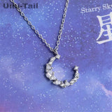 Uini-Tail 925 Tibetan Silver Moon Necklace