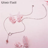Uini-Tail Strawberry Crystal Cat Necklace GN412