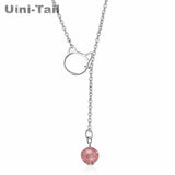 Uini-Tail Strawberry Crystal Cat Necklace GN412