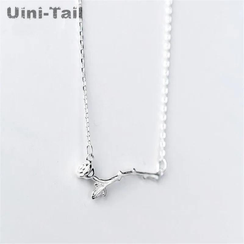 Romantic Rose Branch Necklace Flower Necklace GN862