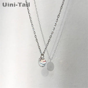 Uini-Tail Hot 925 Tibetan Silver Geometric Crystal Necklace