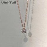 Uini-Tail Hot 925 Tibetan Silver Geometric Crystal Necklace