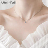 Uini-Tail Hot 925 Tibetan Silver Geometric Crystal Necklace