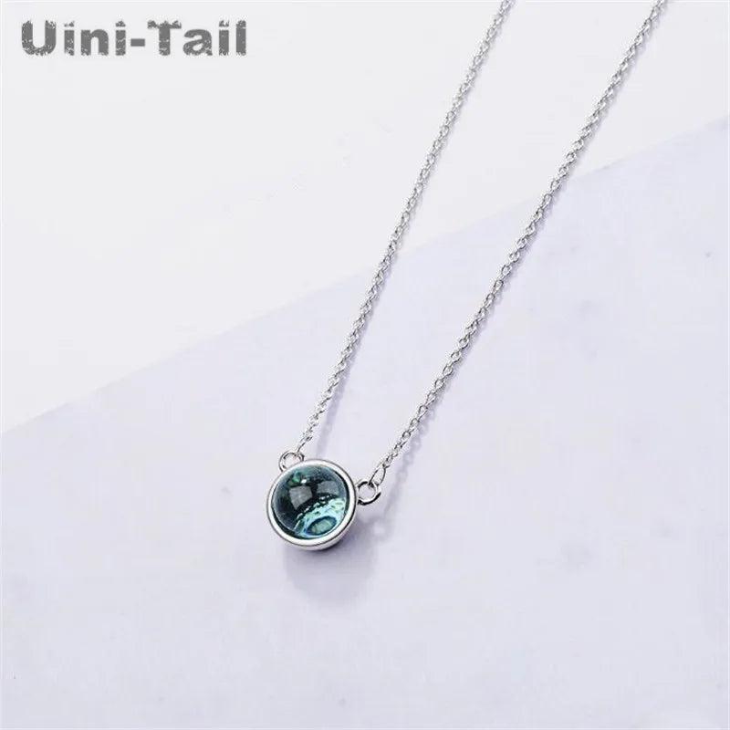 Uini-Tail Hot 925 Silver Necklace Small Fresh Gradient