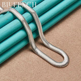925 Silver 6mm Snake Bone Necklace Flat Chain