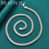 925 Silver 6mm Snake Bone Necklace Flat Chain