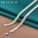 925 Silver 6mm Snake Bone Necklace Flat Chain