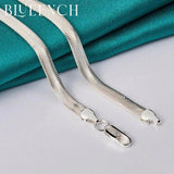 925 Silver 6mm Snake Bone Necklace Flat Chain
