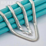 925 Silver 6mm Snake Bone Necklace Flat Chain