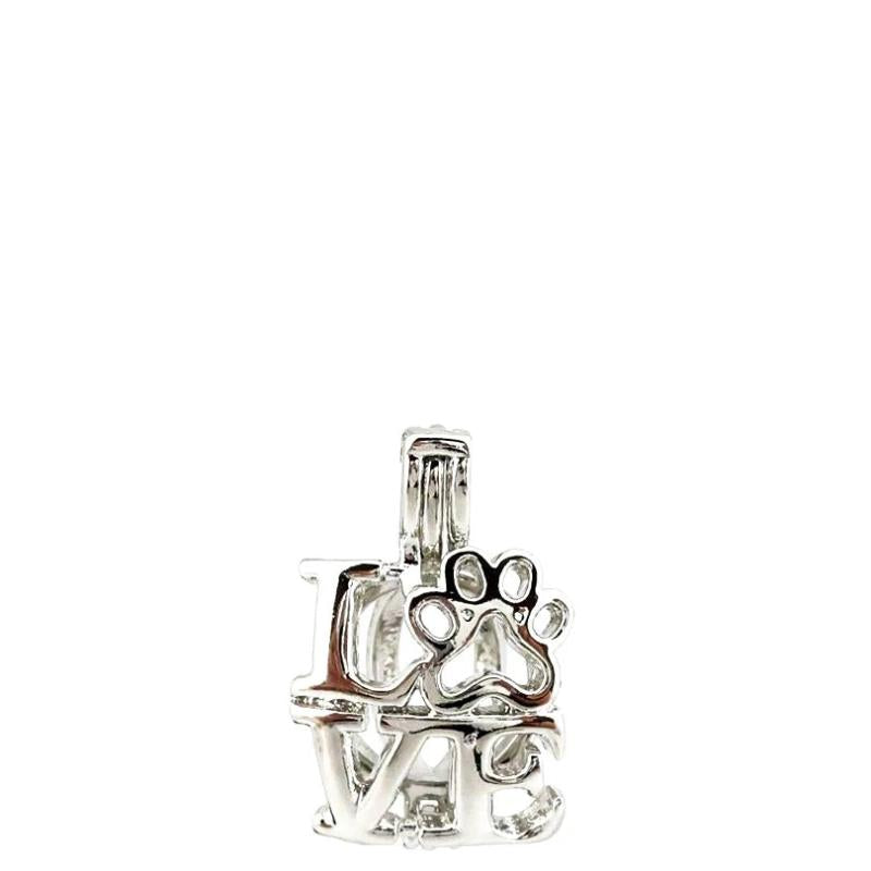 10Pcs Love Charm Pearl Cage Locket Aromatherapy Diffuser Pendant Necklace Keycha